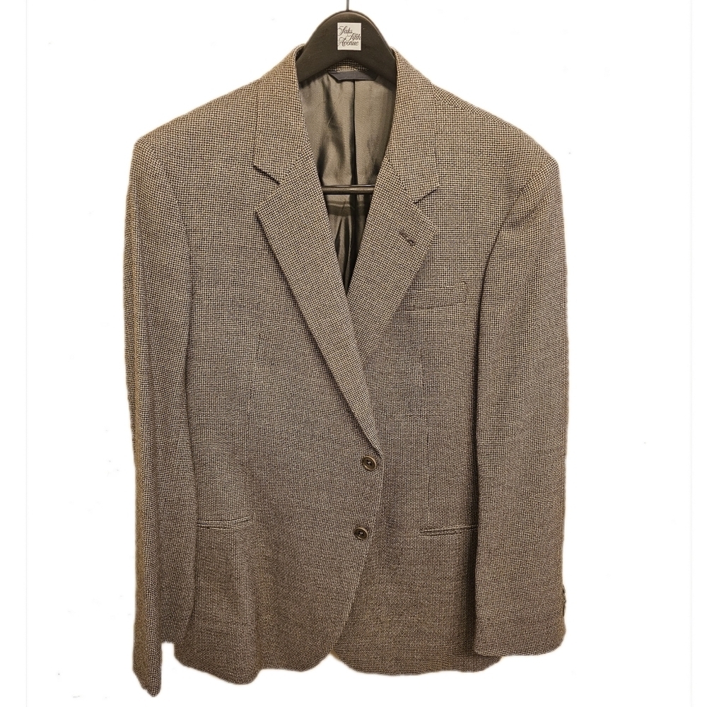 Armani Collezioni Brown Textured Two-Button Blazer